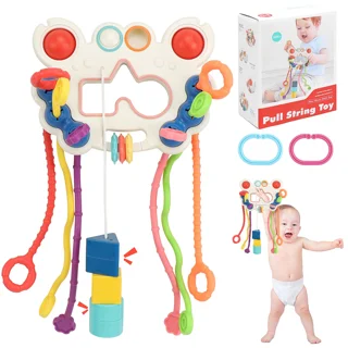 اسباب بازی ، بیزی بال جغجغه دندانی پاپیت دار خرچنگی پنج در یک