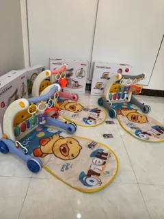 تشکبازی چند کاره پلی پیانو موزیکال چراغدار با واکر کودک دارای ترمز